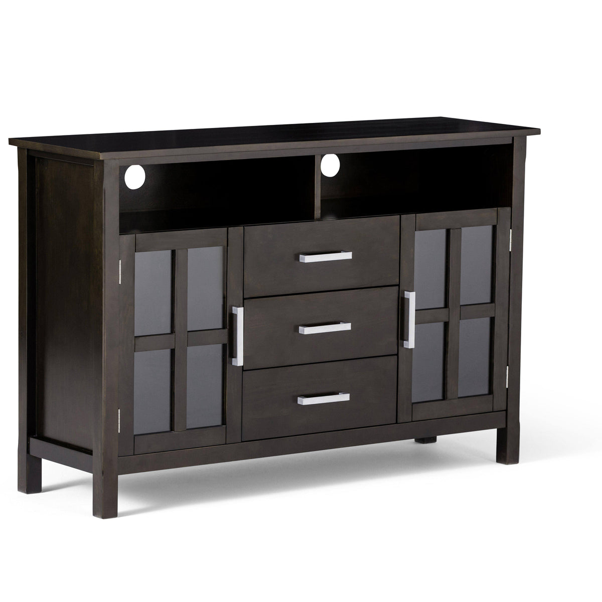 Dark Walnut Brown Tall TV Media Stand A381