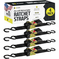 2 Pack Black Retractable Ratchet Straps B327