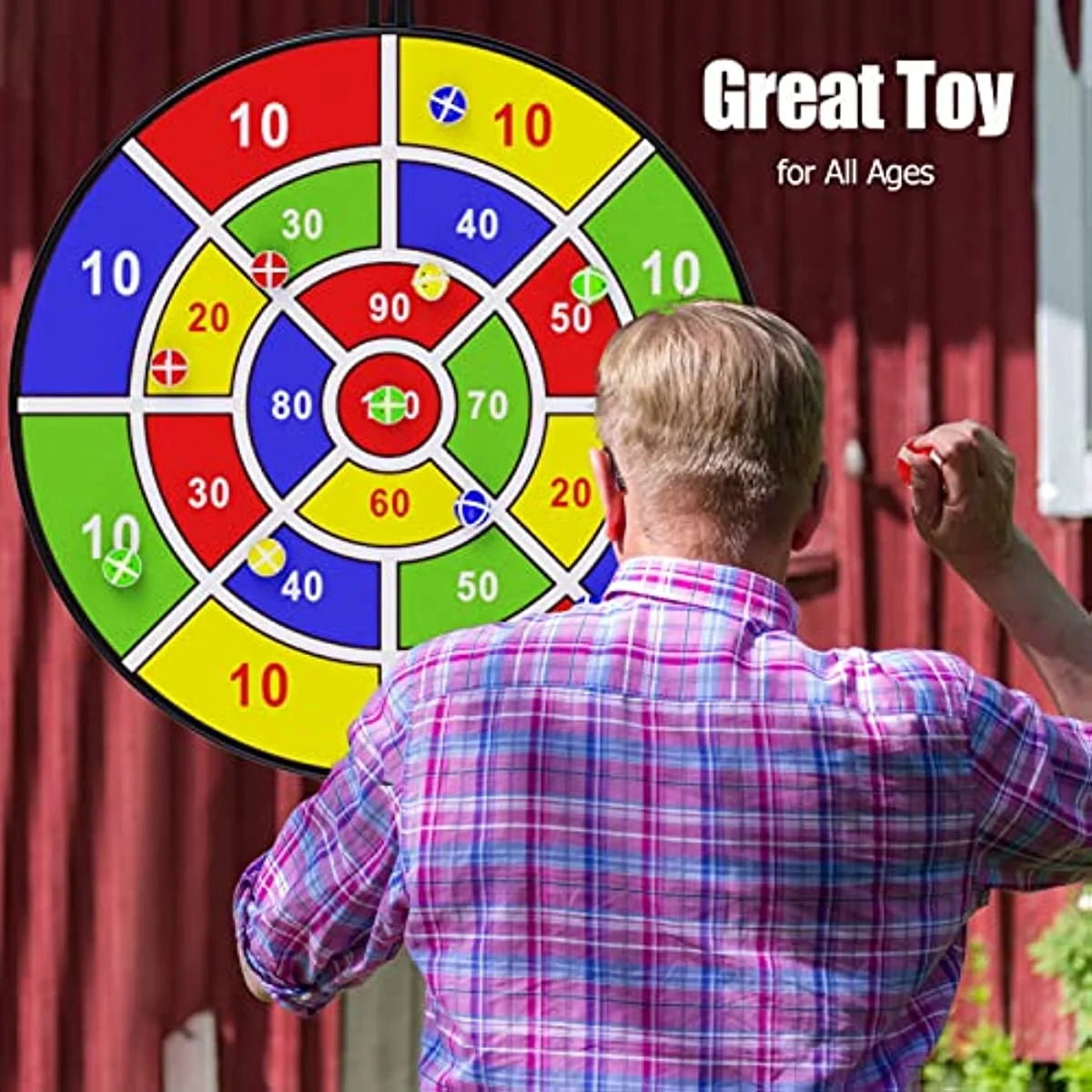 26 Inch Kids Dart Board With 12 Sticky Balls V43142