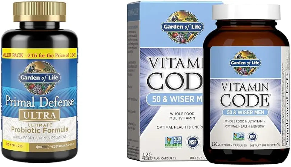 Probiotic and Multivitamin Bundle, 216 Capsules and 120 Capsules C9924