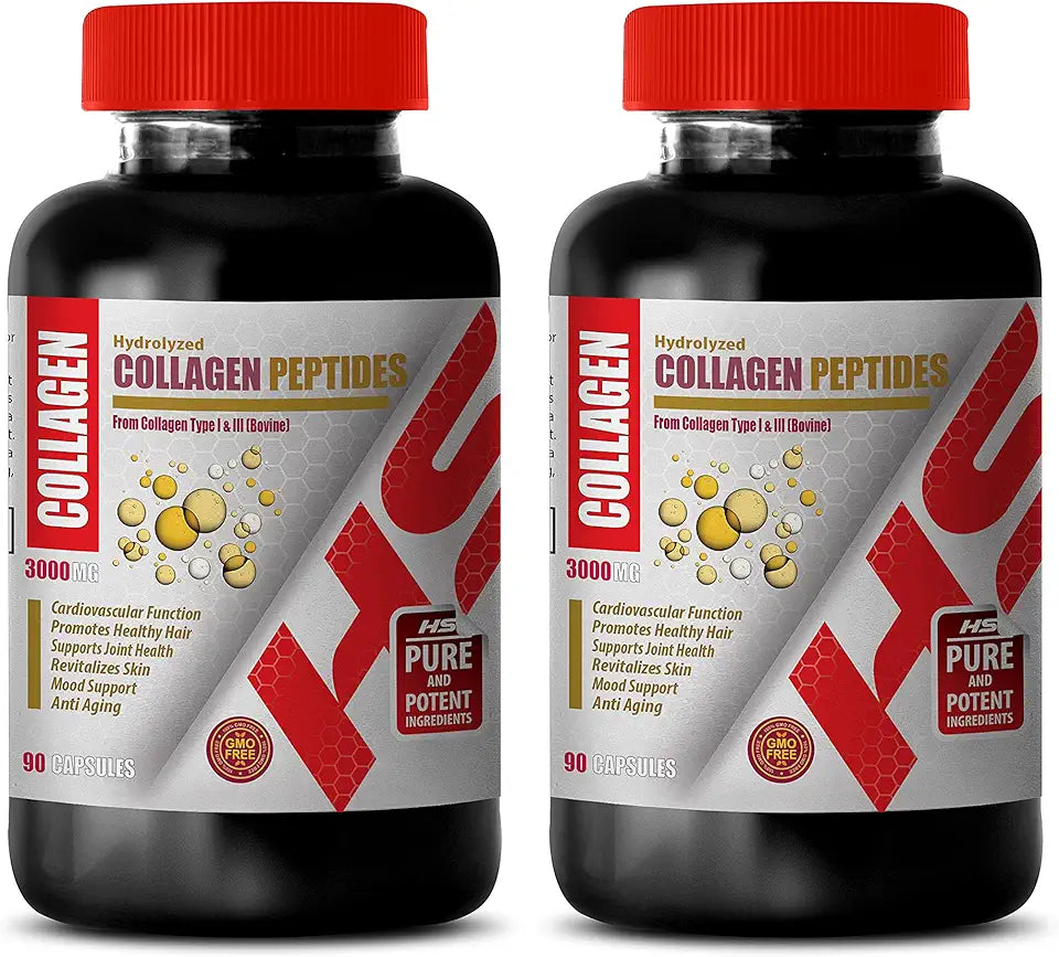 Collagen 3000MG Hydrolyzed Peptides Type I & III Capsules W58815
