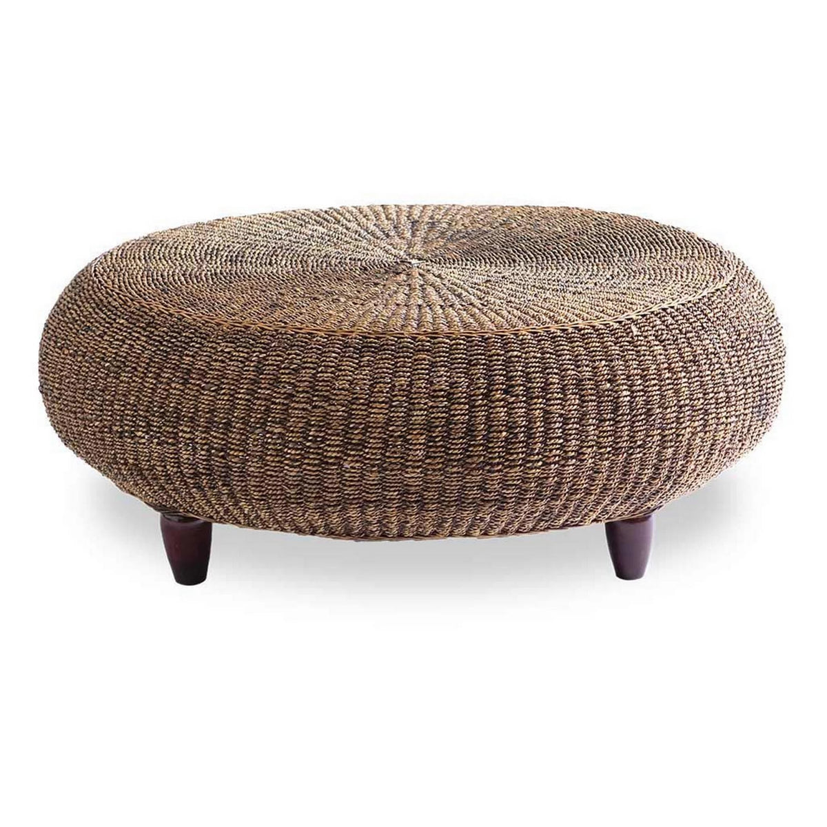 Round Table with Wicker Woven Hardwood Frame K883577