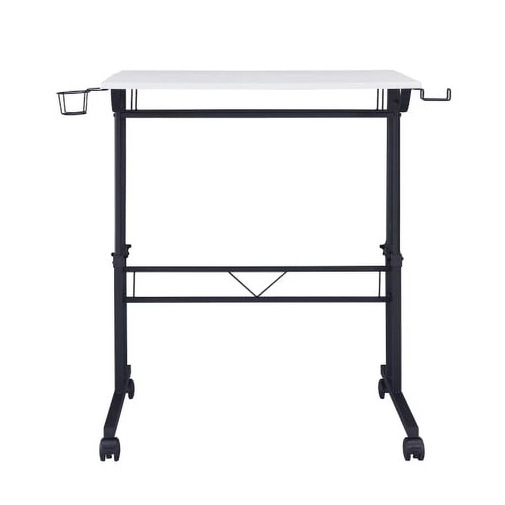 White 47 Inch Adjustable Height Standing Desk W115