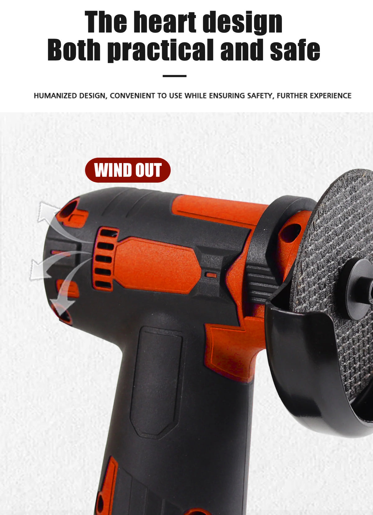 12V Cordless Angle Grinder Kit 3 Inch 19500 rpm with 2 1300mAh Lithium-Ion Battery W697