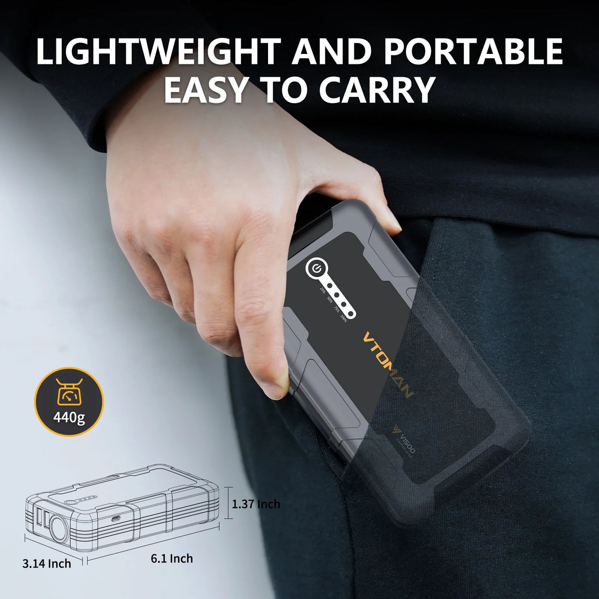 1500A Portable 12V Car Jump Starter Power Bank J604