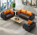 Leather Office Sofa Three Person Tea Table Combination Suit R29995