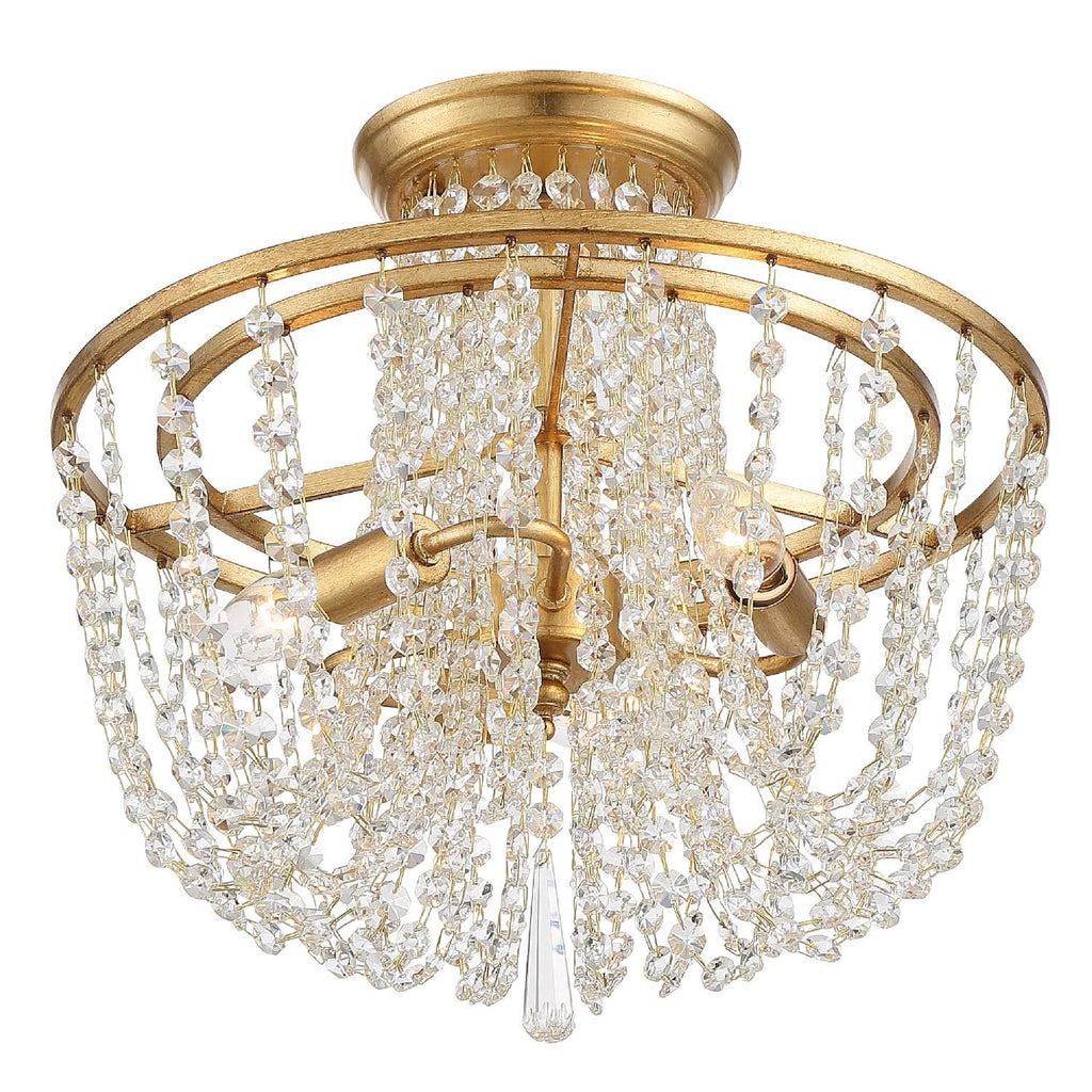 Antique Gold 3 Light Ceiling Mount H2013