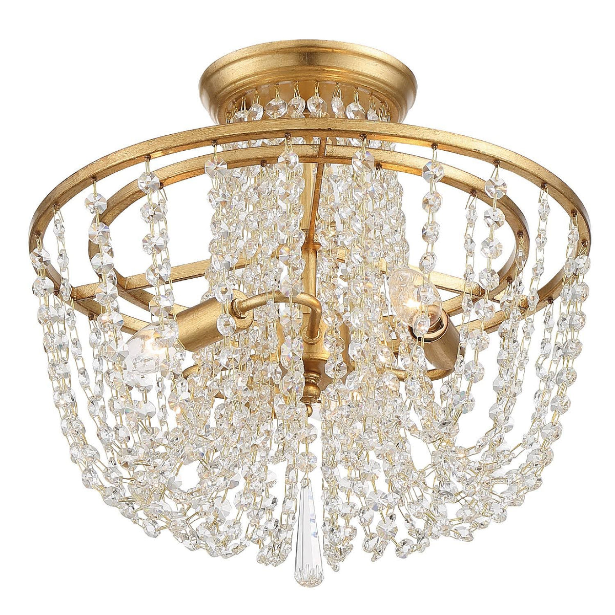 Antique Gold 3 Light Ceiling Mount H2013