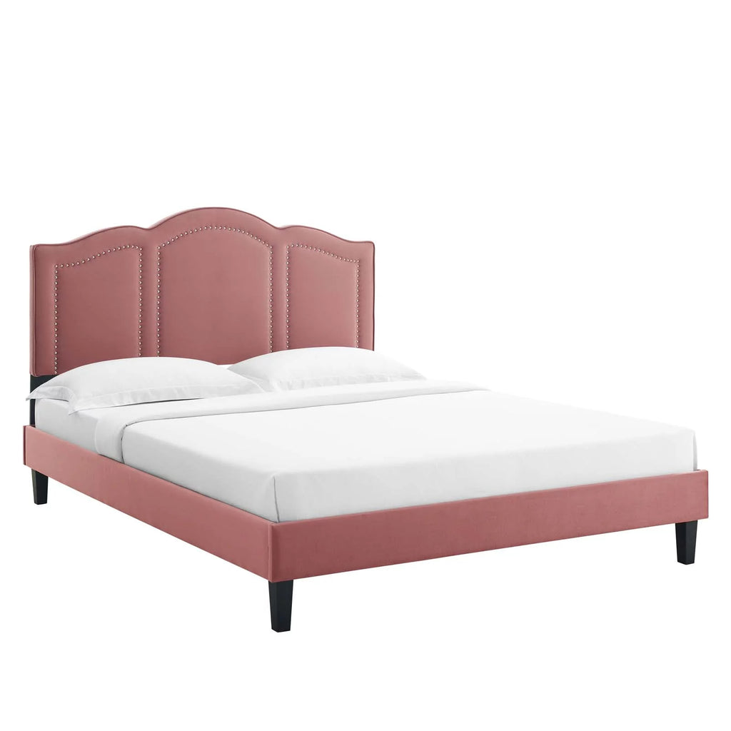 King Platform Bed in Dusty Rose R255