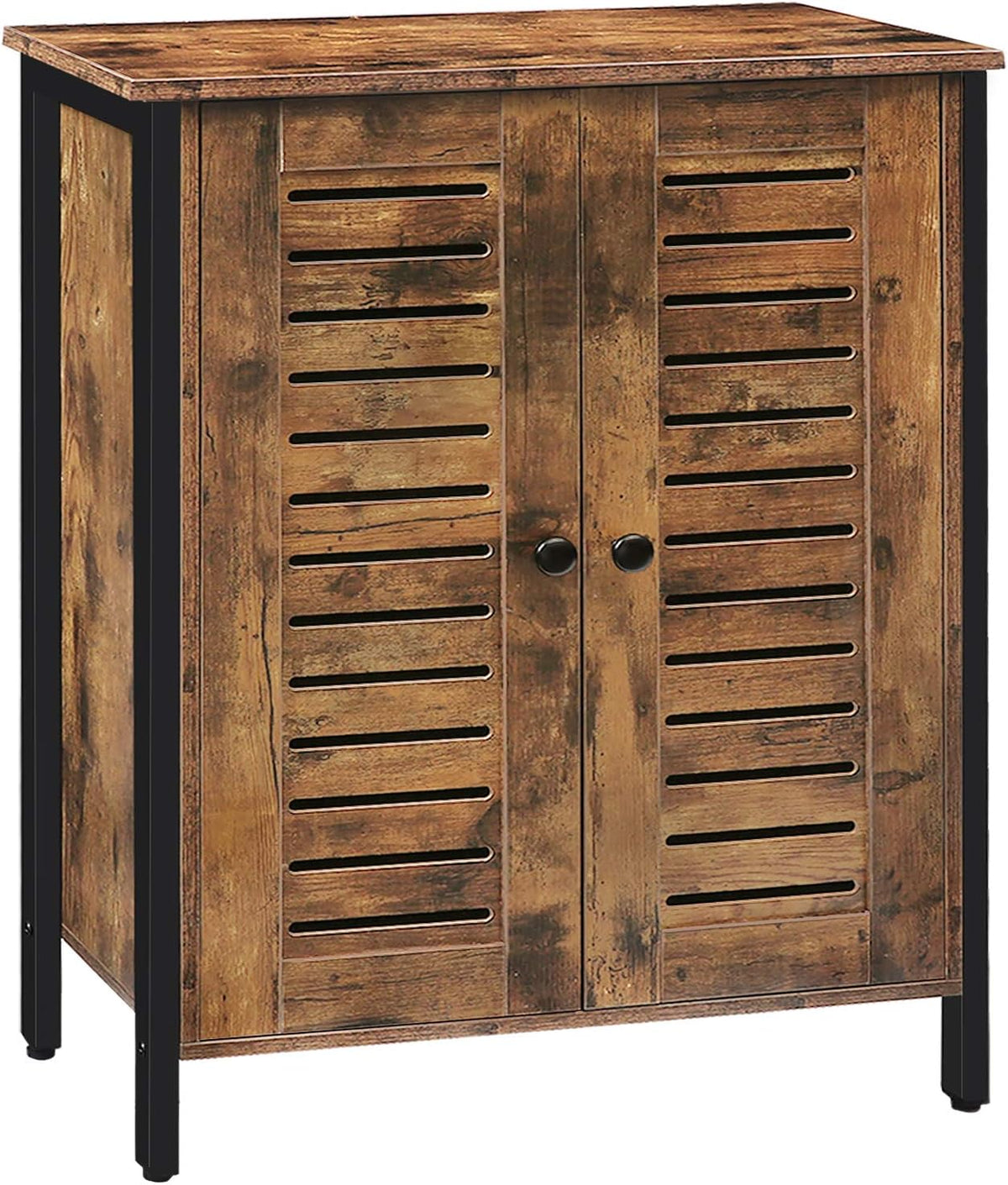 Rustic Brown Bathroom Cabinet with 2 Adjustable Shelves V4373