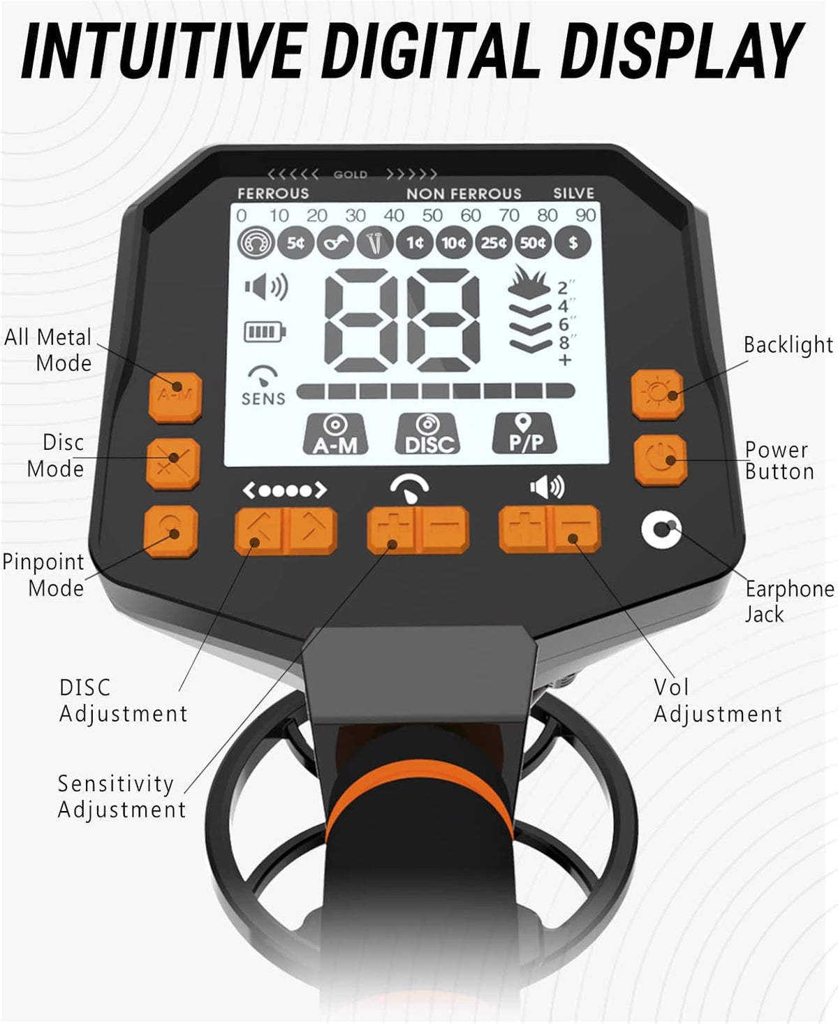 Metal Detector with 10" IP68 Coil O373555