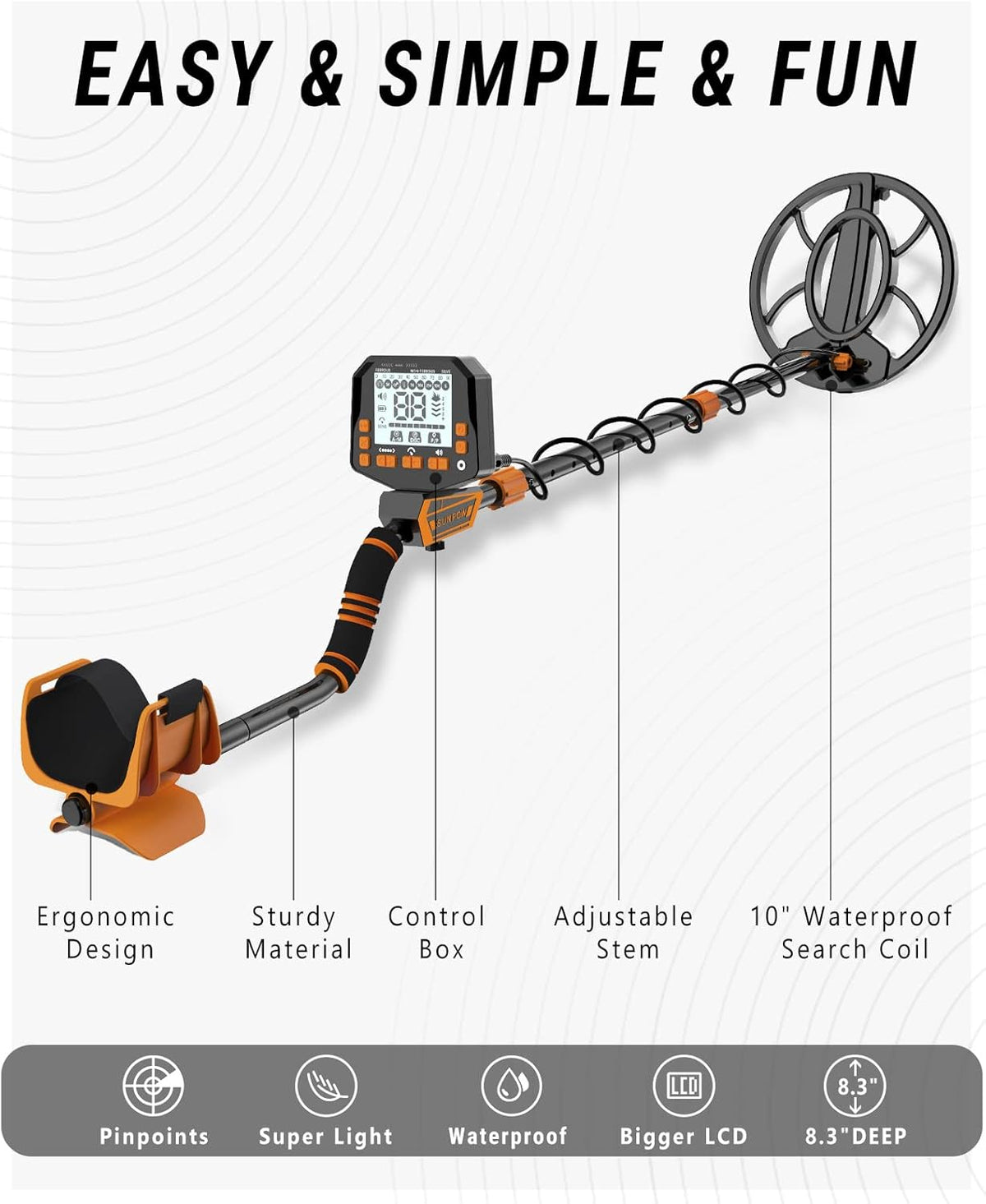 Metal Detector with 10" IP68 Coil O373555