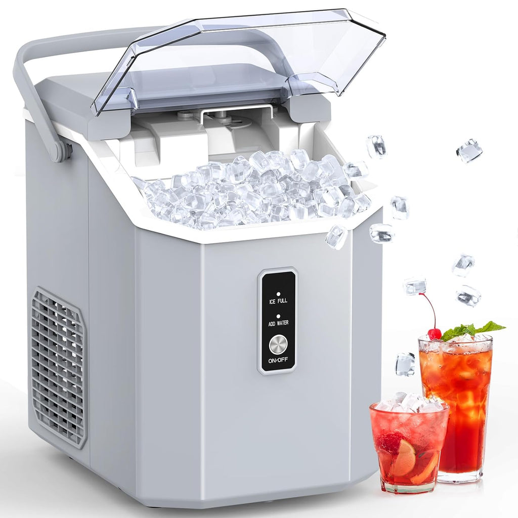 Portable Nugget Ice Maker with Handle, Ice Scoop and Basket F61762
