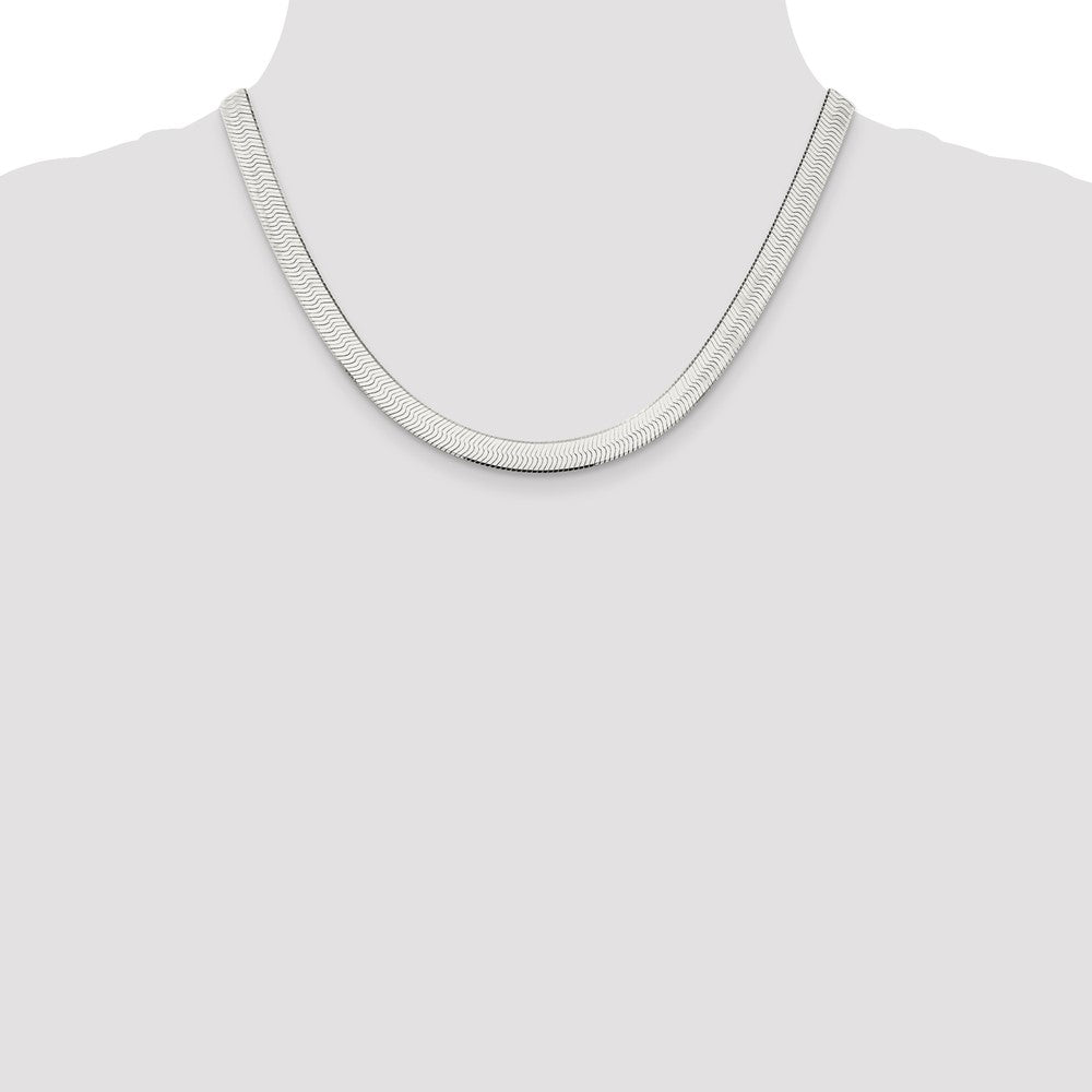 925 Sterling Silver Herringbone Chain Necklace 18 inch N509028