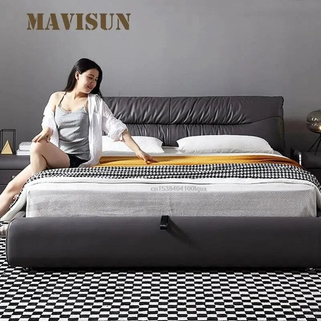 Leather Double Bed B186