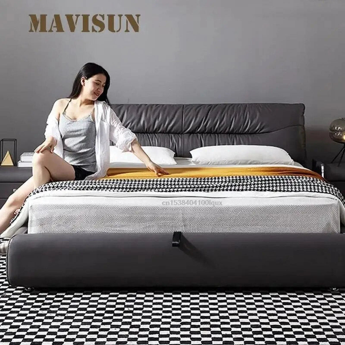 Leather Double Bed B186