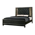 Eastern King Metallic Gray and Black Bed L668