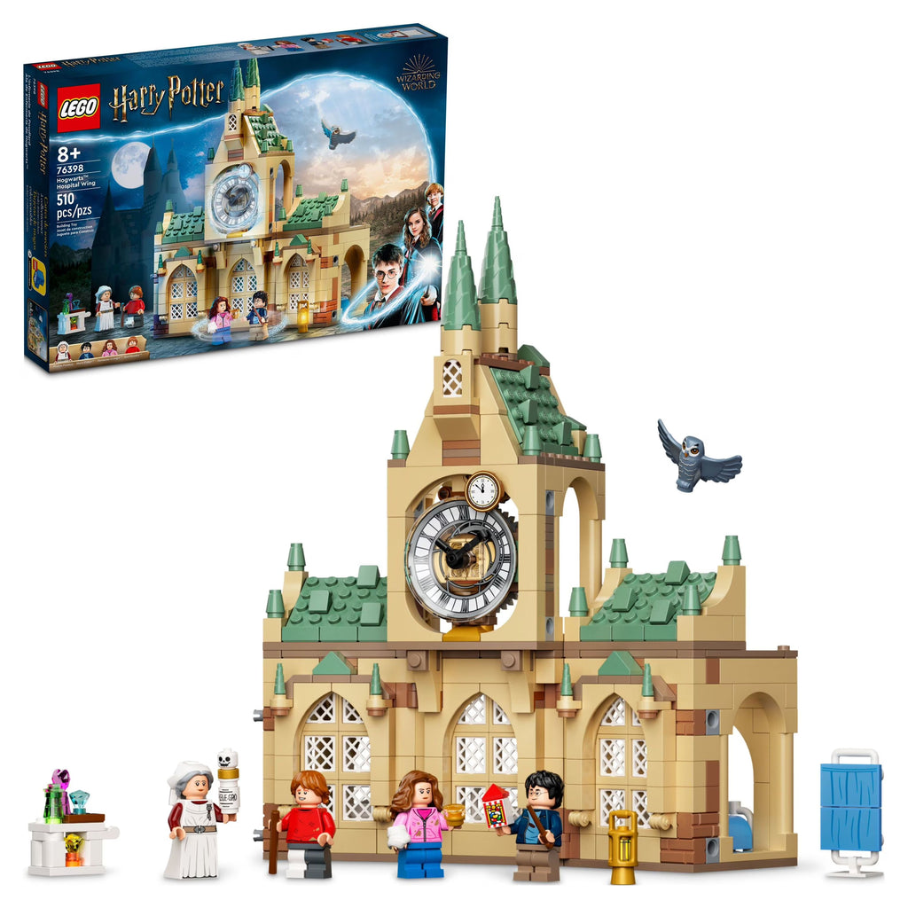 LEGO Harry Potter Hogwarts Hospital Wing 76398 Buildable Castle Toy with Clock Tower Minifigures X216259