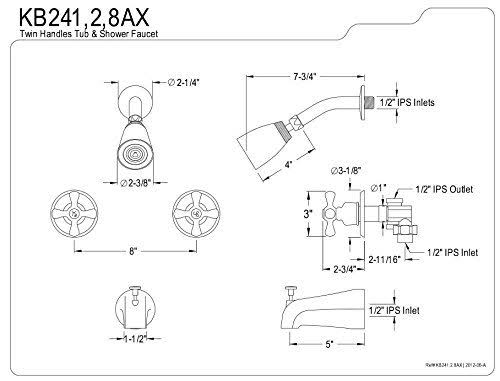 Satin Nickel Two Handle Tub and Shower Faucet C173554