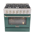 36 Pro-Style Natural Gas Dual Fuel Range with 4 Burners in Green W13219