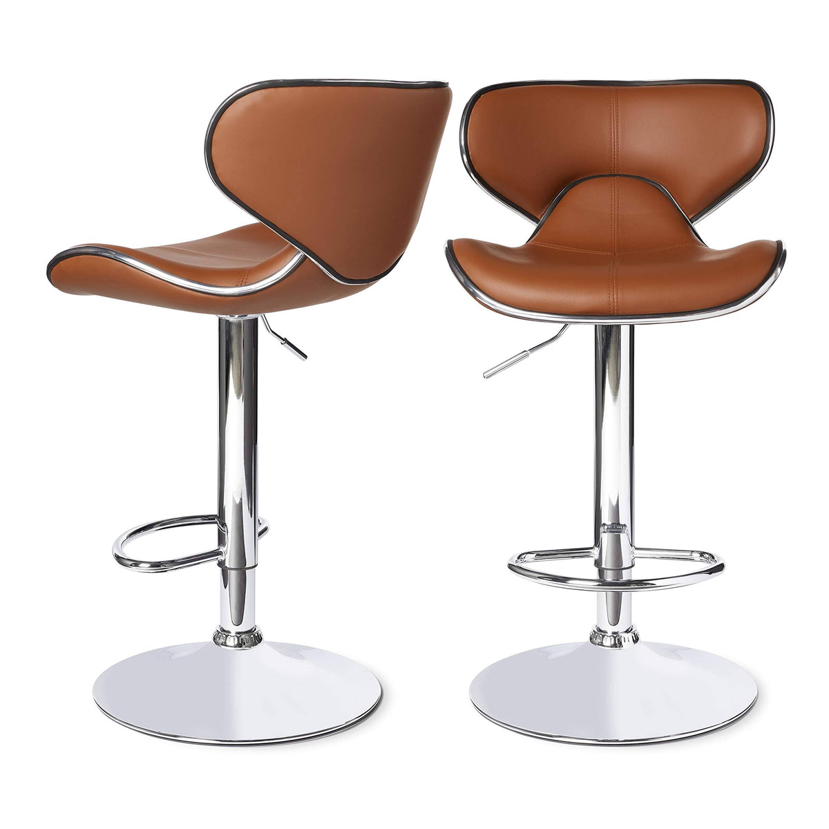Leatherette Adjustable Swivel Barstool (Set of 2) E599