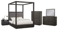 5 Piece Cal King Canopy Bedroom Set T9096