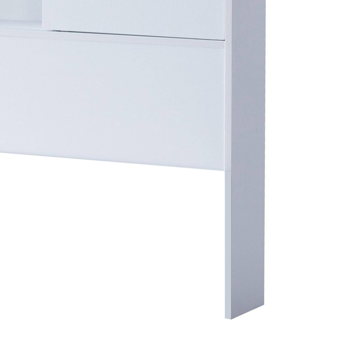 White Twin Bookcase Headboard with 2 Open Cubbies G531103