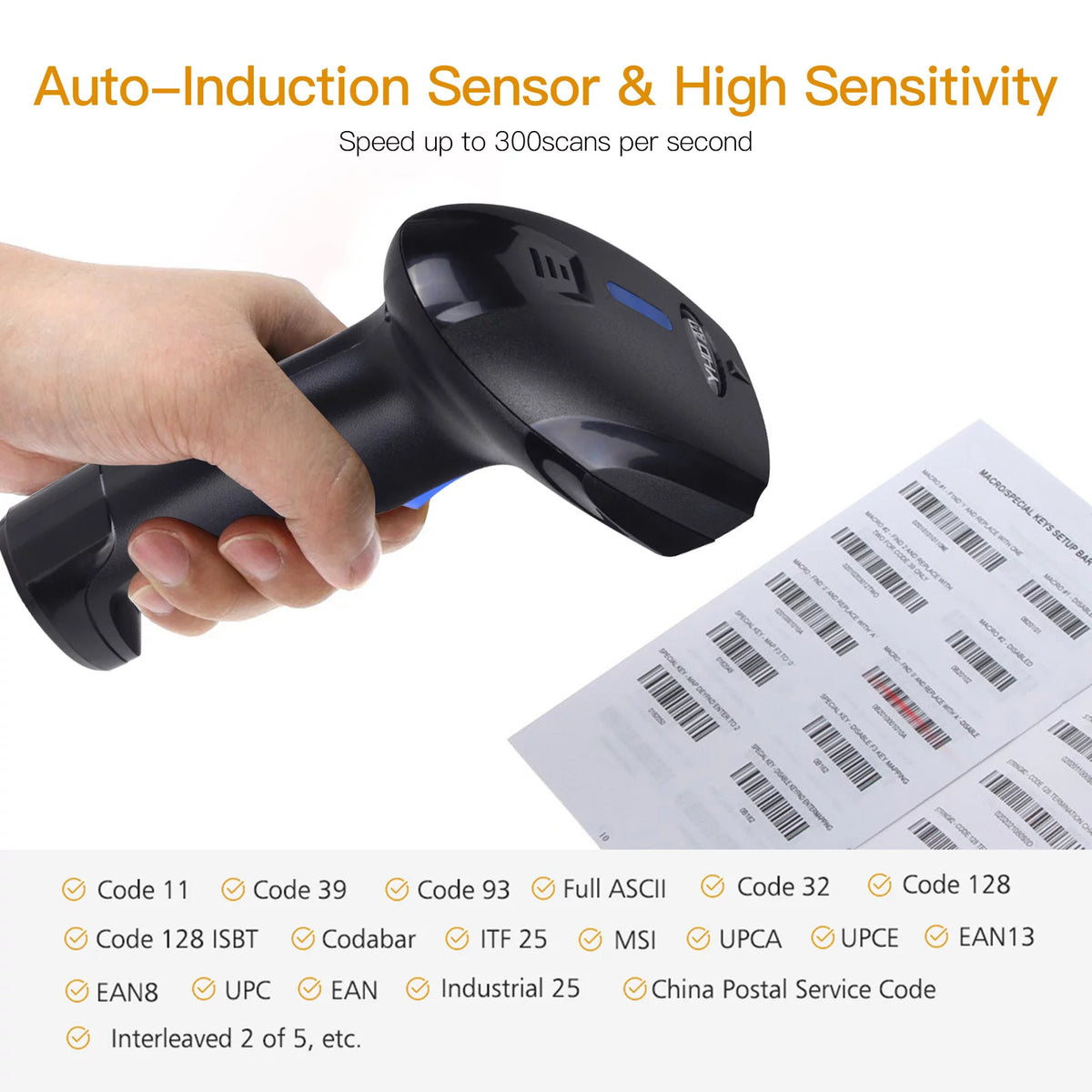 1D Handheld USB Wired Barcode Scanner S850