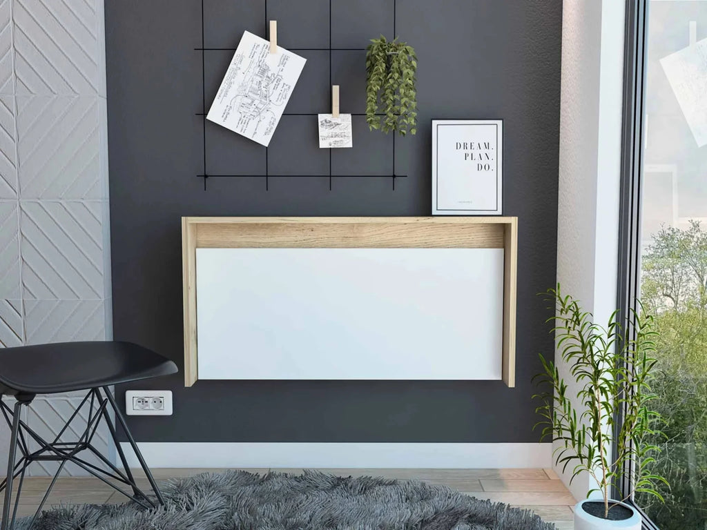White Natural Folding Floating Desk D837184