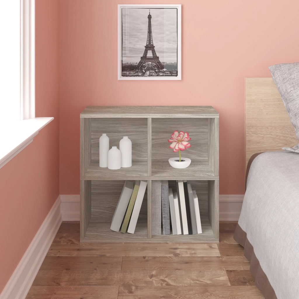 4 Cubby Bookcase Cube Shelf Organizer I4661