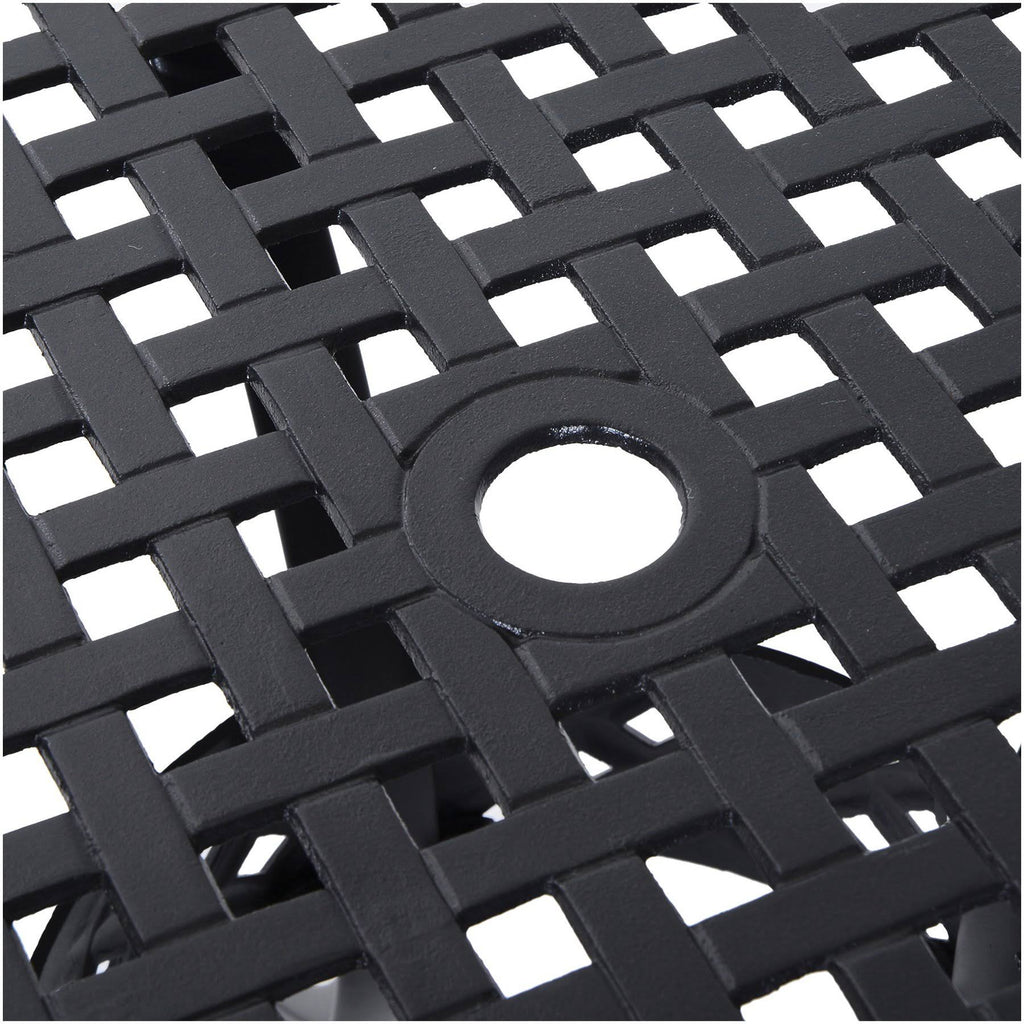 Black Round Cast Aluminum Outdoor Dining Table Z418