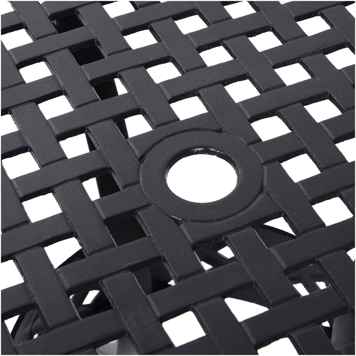 Black Round Cast Aluminum Outdoor Dining Table Z418