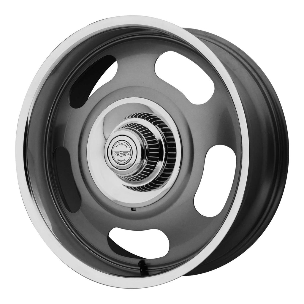 17x8 5x120.65/5x127 +0mm Mag Gray Center Polished Lip Wheel W273785