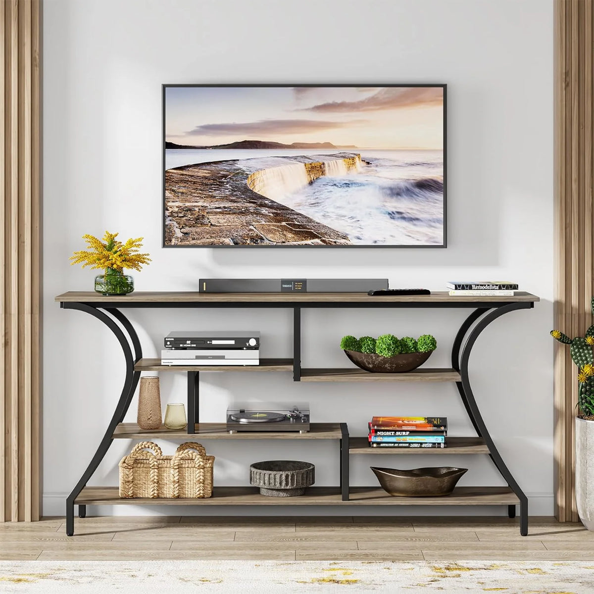 70.8 inch Narrow Console Table with Storage Shelves C941956