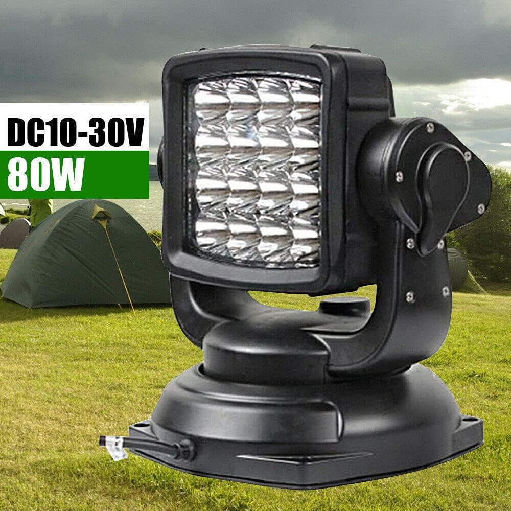 80W Wireless Remote LED Search Light Waterproof Spotlight N374727