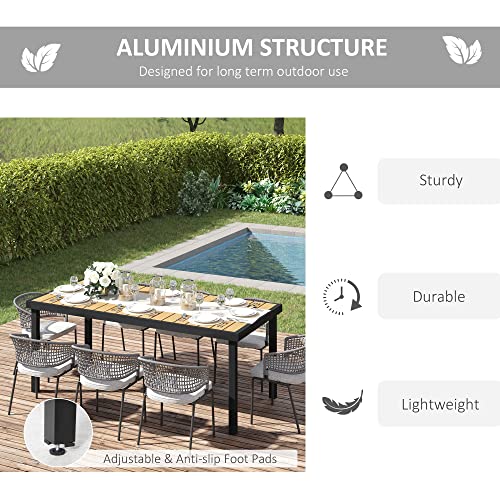 75" x 35" Aluminum Outdoor Dining Table for 8 F644392