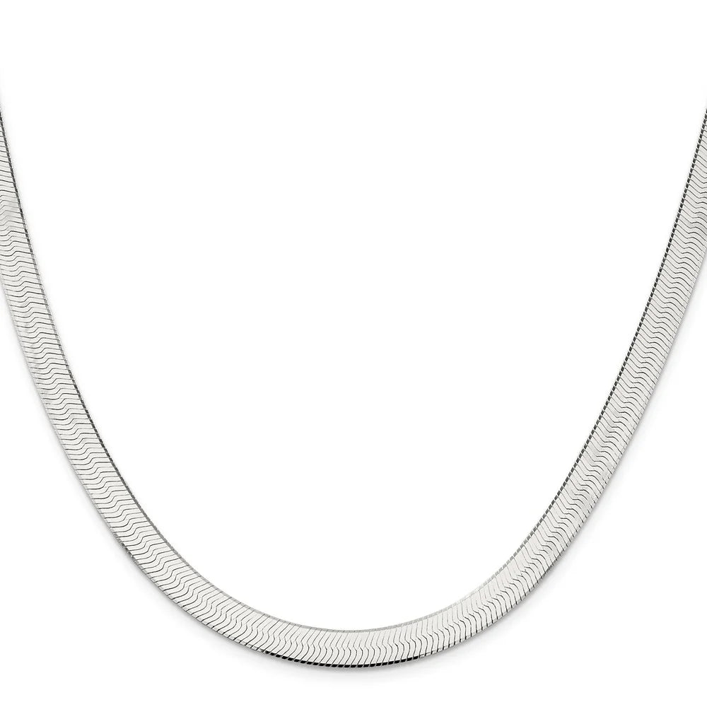 925 Sterling Silver Herringbone Chain Necklace 18 inch N509028