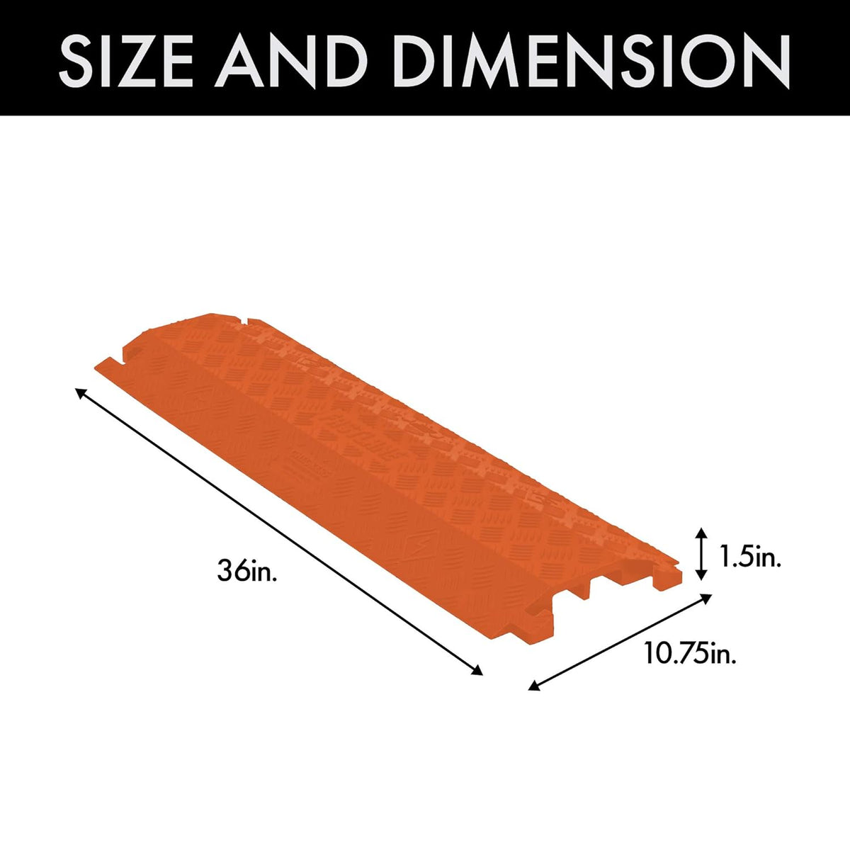 Orange Polyurethane 2-Channel Cable Protector K199718