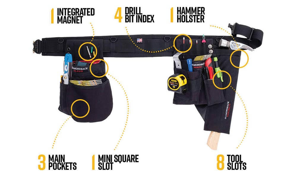 Black Medium Carpenter Tool Belt G337