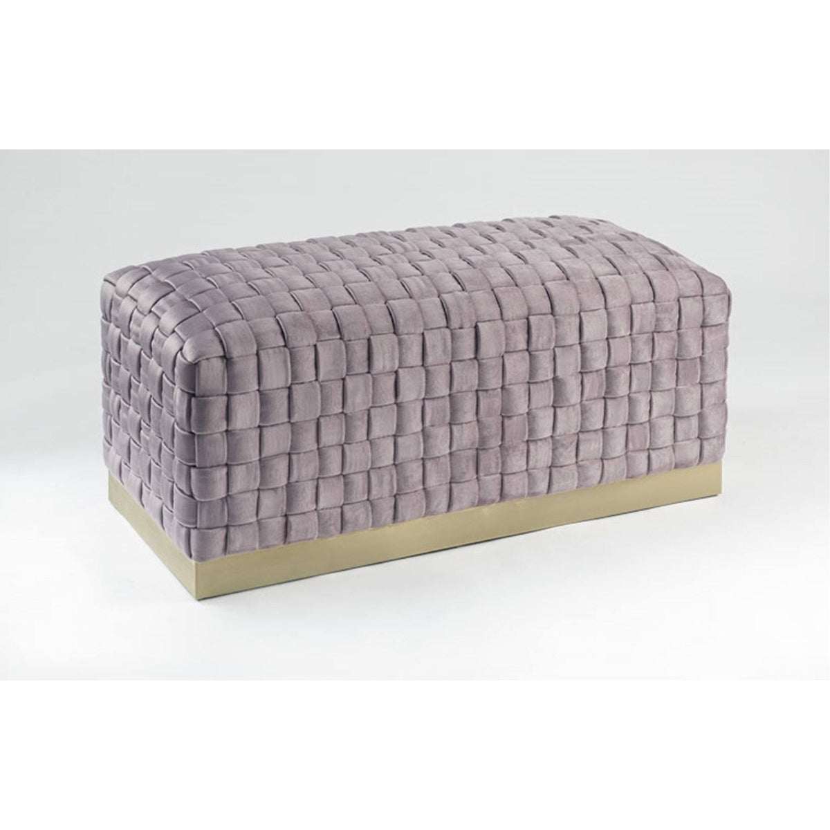 Lilac Gold Velvet Bench with Stainless Steel Base F53804