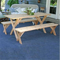 Red Cedar Cross Legged Picnic Table with Detached Benches Z740