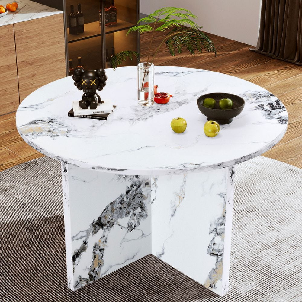 47 Inch Faux Marble Round Dining Table R974