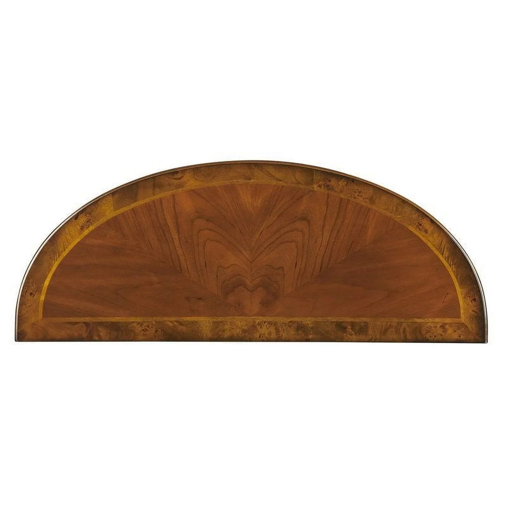 Olive Ash Burl Demilune Console Table O795