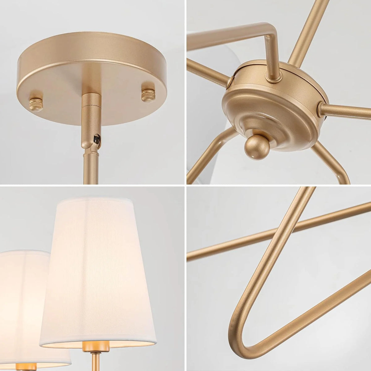 4-Light Kitchen Island Linear Pendant Light with Linen Shades Z520