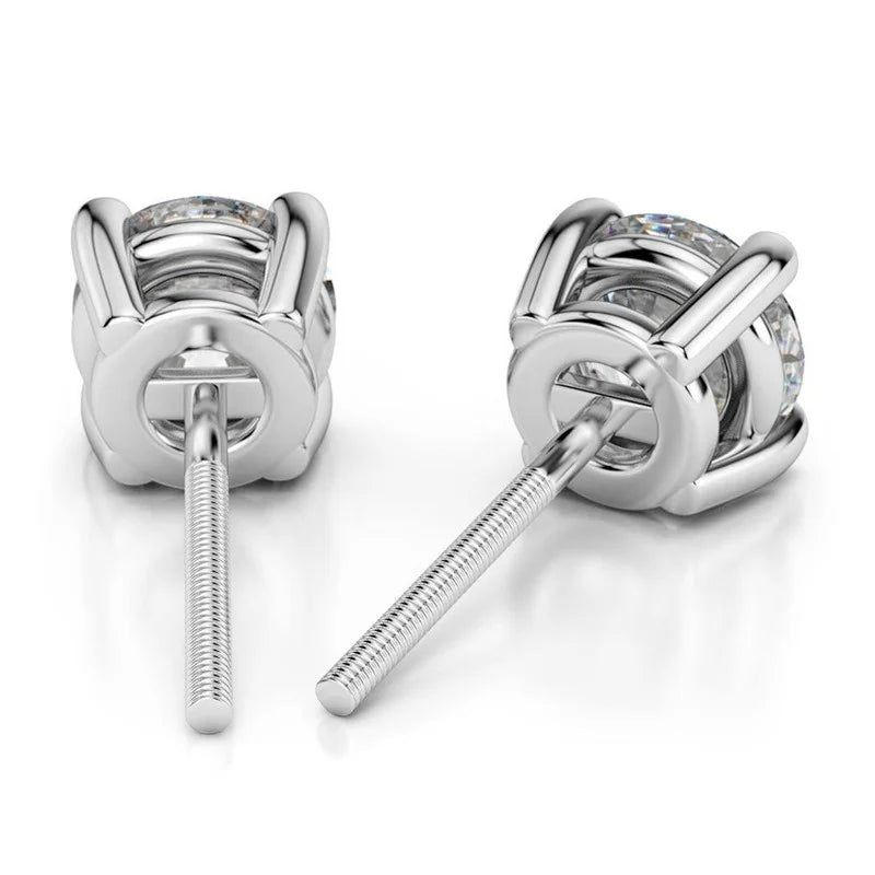 18K White Gold Stud Earrings N5691