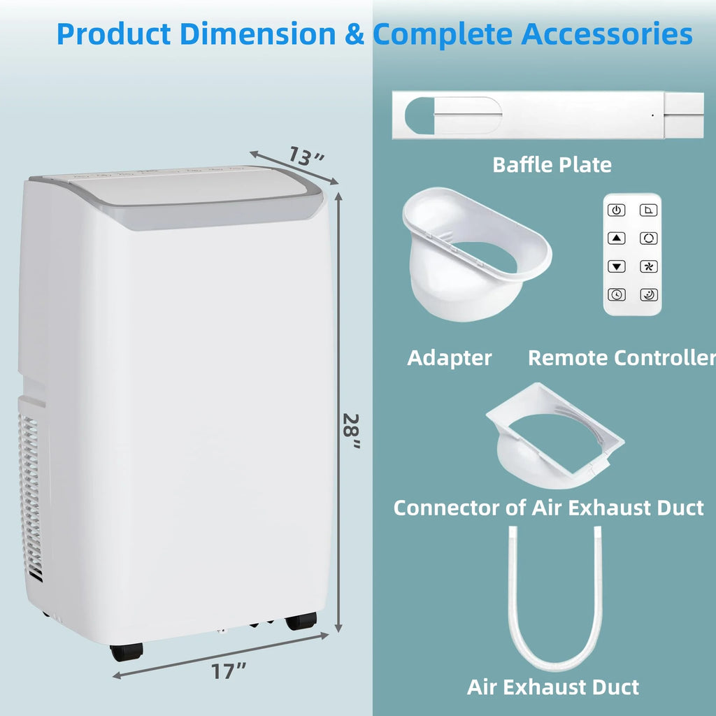 14,000 BTU 3-in-1 Portable Air Conditioner with Remote Control B261886