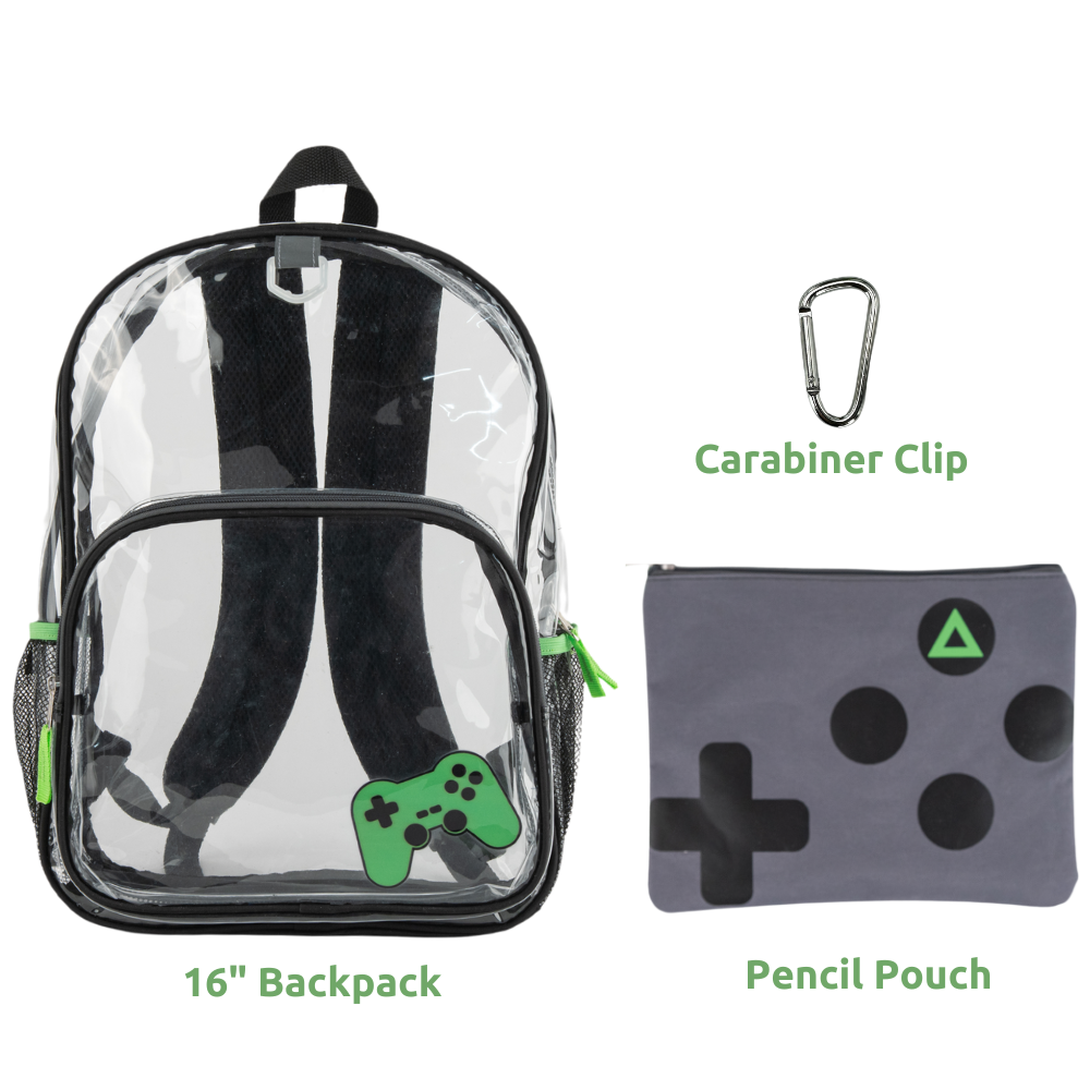 Boys Clear Backpack with Pencil Pouch 16 Inch A442558