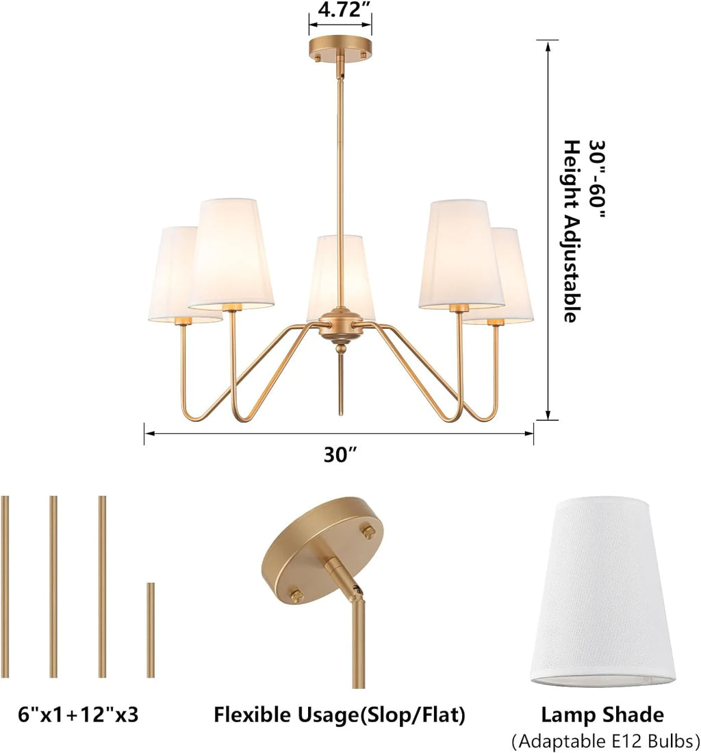 4-Light Kitchen Island Linear Pendant Light with Linen Shades Z520