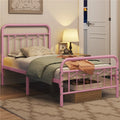 Queen Size Matte Black Metal Platform Bed Frame with Headboard and Footboard M429772