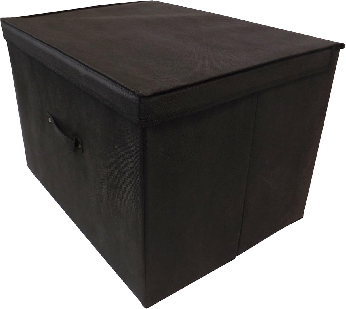 Heavy Duty Foldable Storage Boxes with Attached Lid, Black, Pack of 2 G152216
